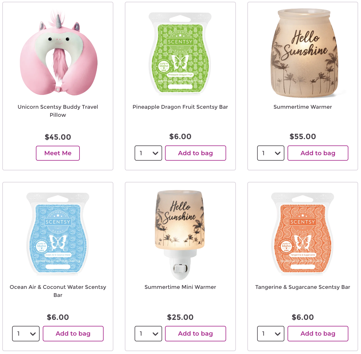 scentsy sunshine products